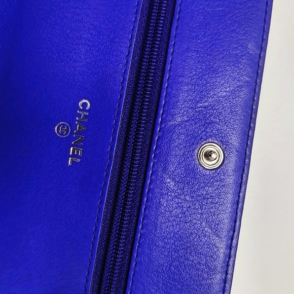 Chanel Classic Wallet On Chain WOC Quilted Lambskin Purple Silver Hardware - Picture 6 of 12